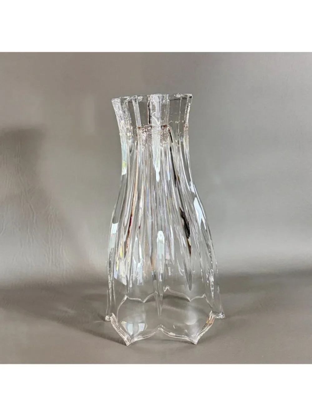 Vintage Gorham Lead Crystal Tulip Vase King Edward Fluted Scalloped 9.5